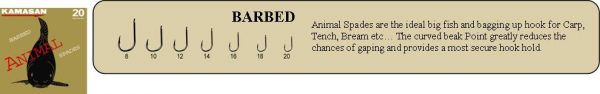 Kamasan Animal Spade Hookssize 10 Pkt 10