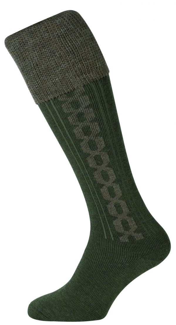 H017 Contrast Cable Sock Oli/Brn  9-11