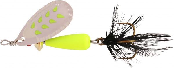 Abu Droppen - Fluorochartreuse  Silver Black Feather 12G