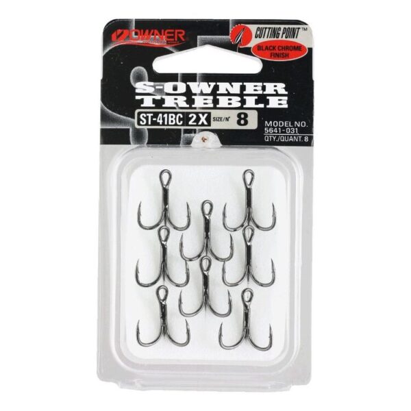 Owner Treble Hooks Various Sizes Black