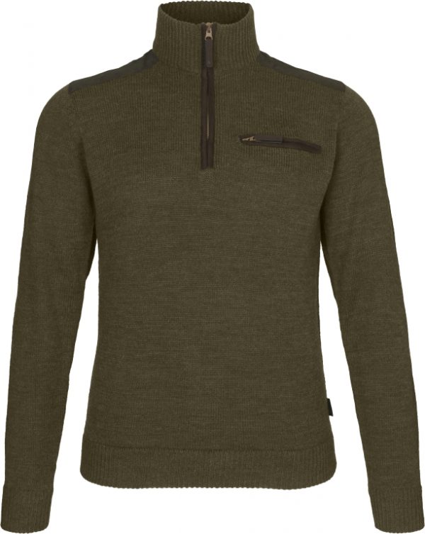 Seeland Buckthorn Half Zip Jersey Shaded Olive Melange
