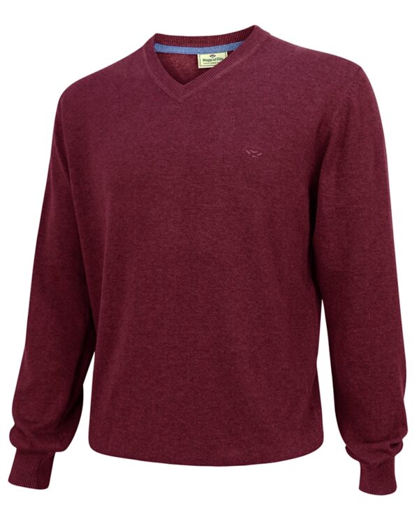 Hoggs of Fife Stirling Cotton Pullover Burgundy  REDUCED