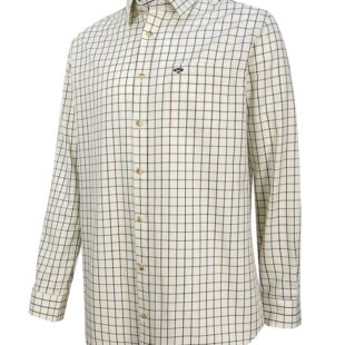 Hoggs of Fife Balmoral Luxury Tattersall Shirt Navy/Wine