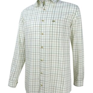 Hoggs of Fife Balmoral Luxury Tattersall Shirt Green/Brown
