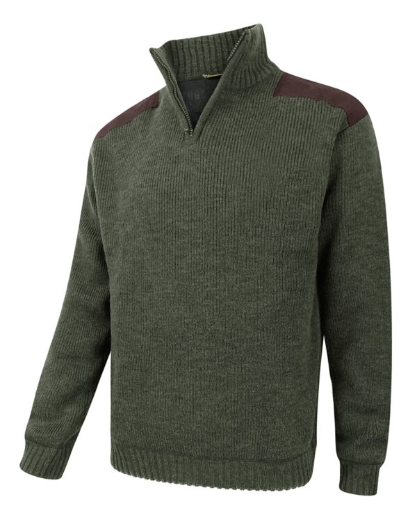 Hoggs of Fife Hebrides Zip Neck Windproof Pullover Loden