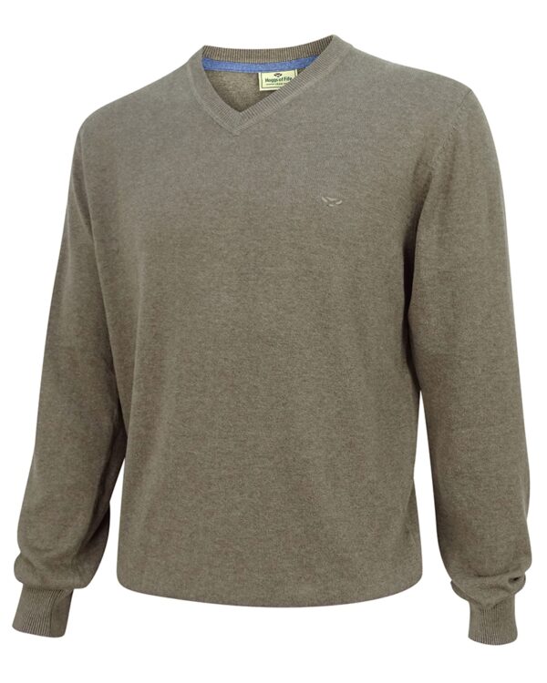 Hoggs of Fife Stirling Cotton Pullover Olive  REDUCED (SIZE L)
