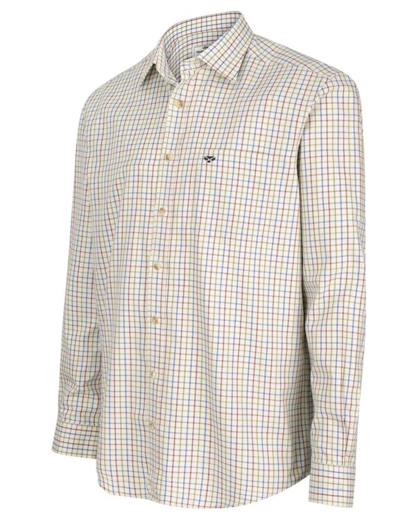 Hoggs of Fife Inverness Cotton Tattersall Shirt Wine/Blue/Green