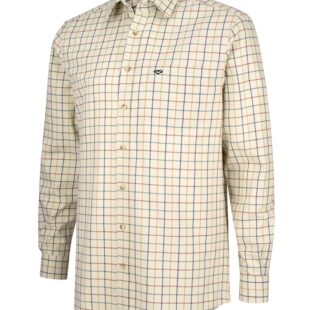Hoggs of Fife Ambassador Premier Tattersall Shirt - Ivory/Navy