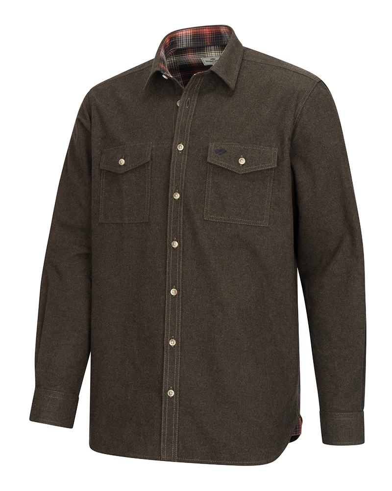 Hoggs of Fife Moy Moleskin Shirt Loden Marl